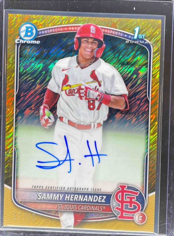 2025 Bowman Chrome #CPA-SH Prospect Auto - Gold Shimmer Refractor /50 (1st)