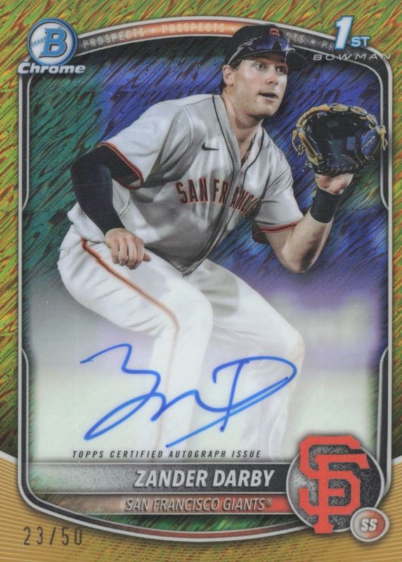 2025 Bowman Chrome #CPA-ZD Prospect Auto - Gold Shimmer Refractor /50 (1st)