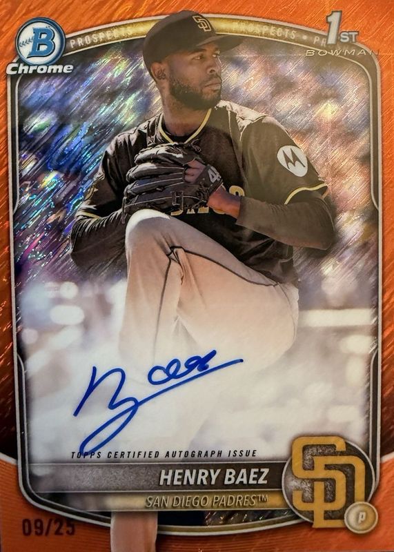 2025 Bowman Chrome #CPA-HBA Prospect Auto - Orange Shimmer Refractor /25 (1st)