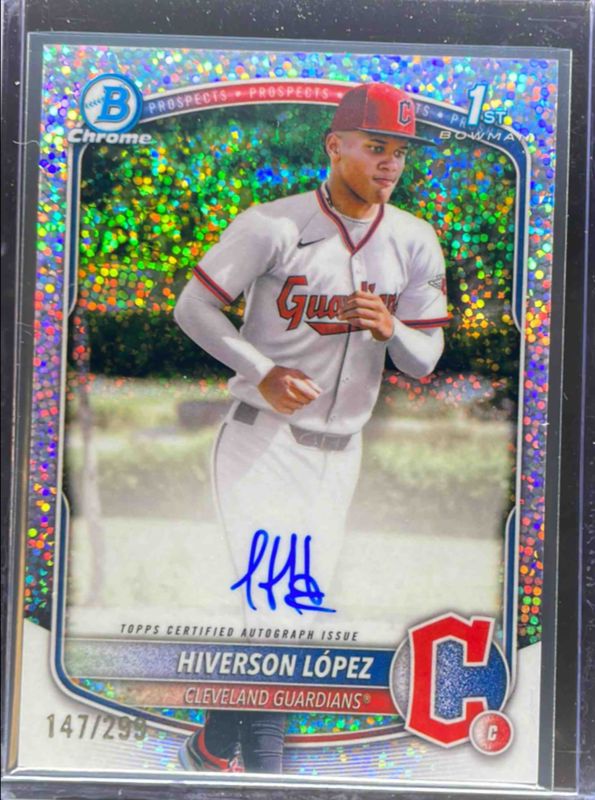 Hiverson Lopez 2025 Bowman Chrome #CPA-HL Chrome Prospect Autographs - Speckle Refractor /299 RAW