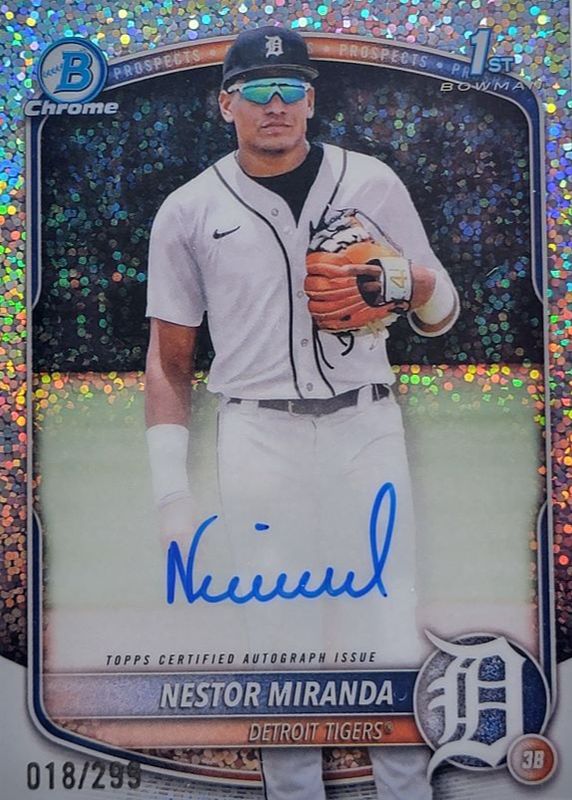 Nestor Miranda 2025 Bowman Chrome #CPA-NM Prospect Auto - Speckle Refractor /299 (1st) RAW