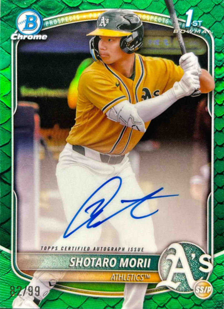 Shotaro Morii 2025 Bowman Chrome #CPA-SM Prospect Auto - Reptilian