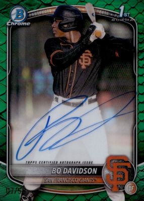 2025 Bowman Chrome #CPA-BD Prospect Auto - Reptilian Green Refractor /99 (1st)
