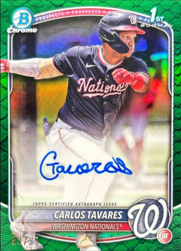 2025 Bowman Chrome #CPA-CT Prospect Auto - Reptilian Green Refractor /99 (1st)