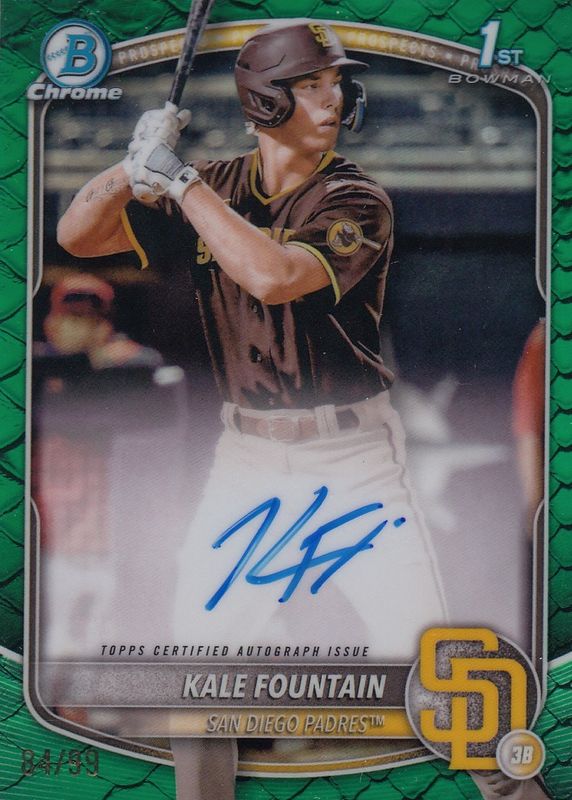 2025 Bowman Chrome #CPA-KFO Prospect Auto - Reptilian Green Refractor /99 (1st)