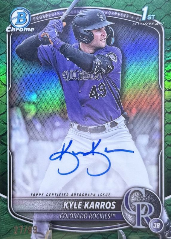 2025 Bowman Chrome #CPA-KK Prospect Auto - Reptilian Green Refractor /99 (1st)