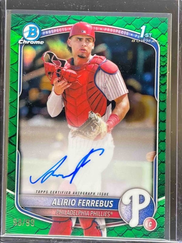 2025 Bowman Chrome #CPA-AF Prospect Auto - Reptilian Green Refractor /99 (1st)