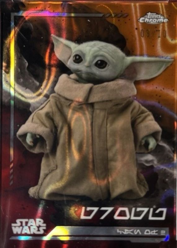 2024 Topps Chrome Star Wars #AV-22 Aurebesh Variation - Mustafar Lava Refractor /10