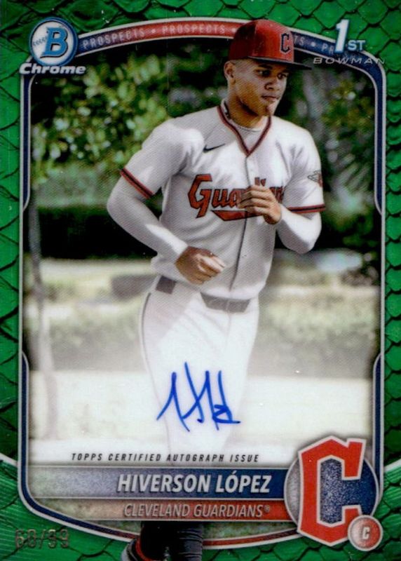 2025 Bowman Chrome #CPA-HL Prospect Auto - Reptilian Green Refractor /99 (1st)