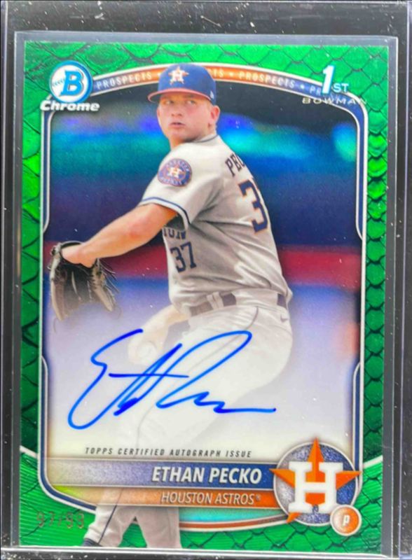 2025 Bowman Chrome #CPA-EPE Prospect Auto - Reptilian Green Refractor /99 (1st)
