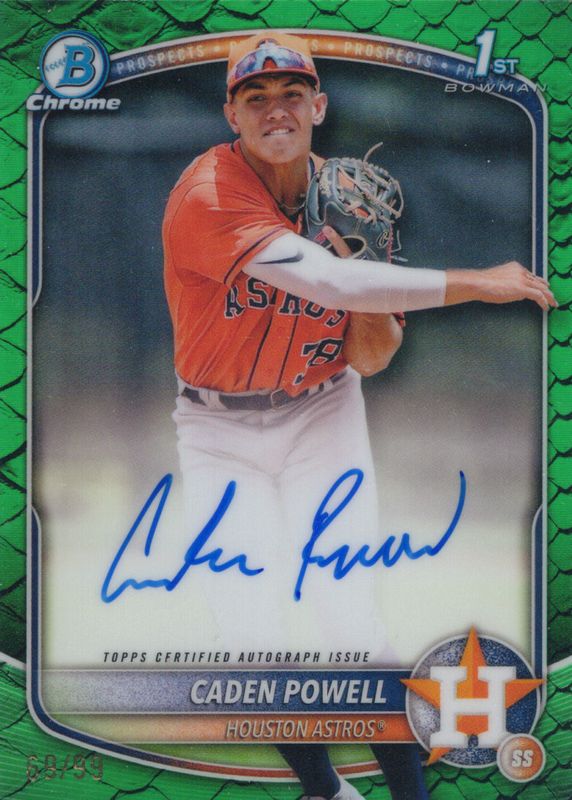 2025 Bowman Chrome #CPA-CPO Prospect Auto - Reptilian Green Refractor /99 (1st)