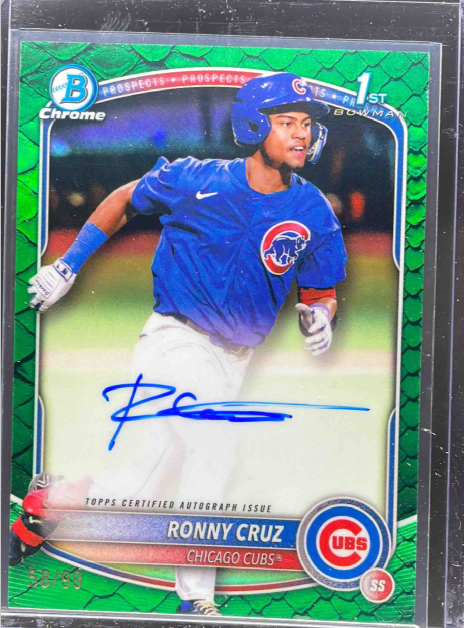 Ronny Cruz 2025 Bowman Chrome #CPA-RCR Prospect Auto - Reptilian Green ...