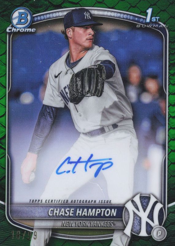 2025 Bowman Chrome #CPA-CHA Prospect Auto - Reptilian Green Refractor /99 (1st)