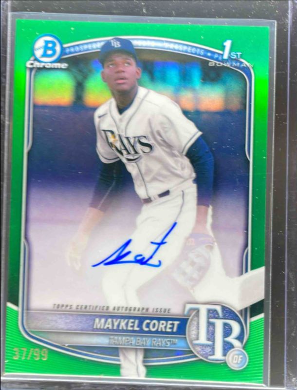 Maykel Coret 2025 Bowman Chrome #CPA-MC Prospect Auto - Green Refractor /99 (1st) RAW