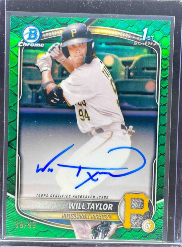 2025 Bowman Chrome #CPA-WT Prospect Auto - Reptilian Green Refractor /99 (1st)