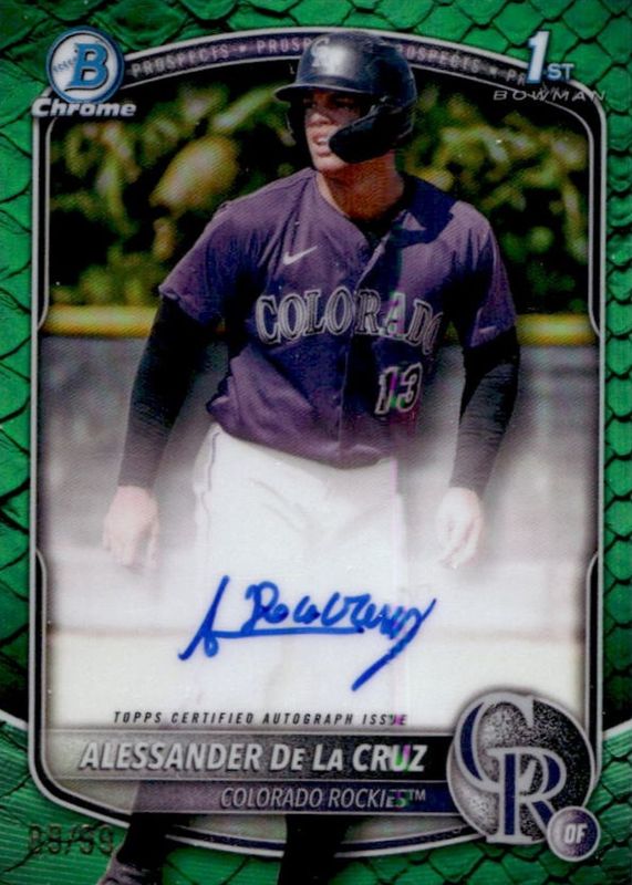 2025 Bowman Chrome #CPA-AD Prospect Auto - Reptilian Green Refractor /99 (1st)