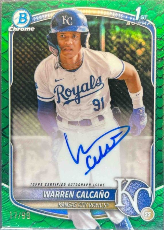 2025 Bowman Chrome #CPA-WC Prospect Auto - Reptilian Green Refractor /99 (1st)