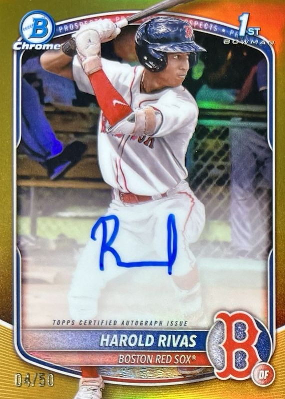 Harold Rivas 2025 Bowman Chrome #CPA-HR Prospect Auto - Gold Refractor /50 (1st) RAW