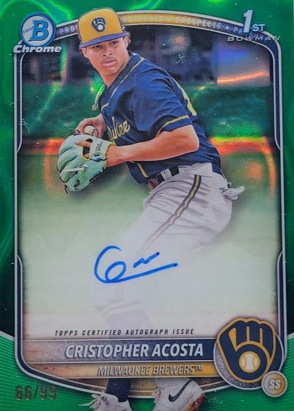 2025 Bowman Chrome #CPA-CAC Prospect Auto - Green Lava Refractor /99 (1st)
