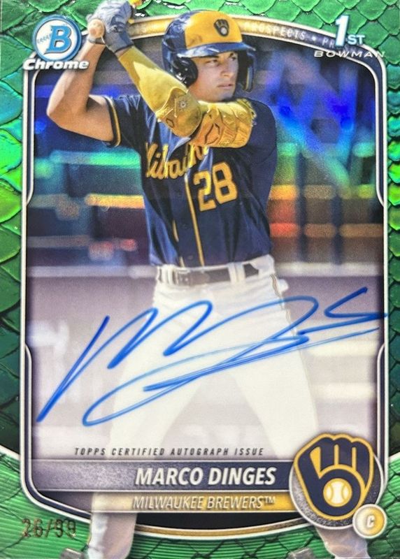 2025 Bowman Chrome #CPA-MD Prospect Auto - Reptilian Green Refractor /99 (1st)