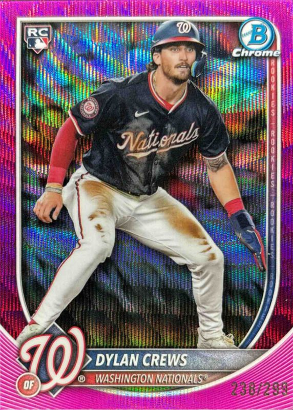 Dylan Crews 2025 Bowman Chrome #3 Fuchsia Wave Refractor /299 Rookie RAW
