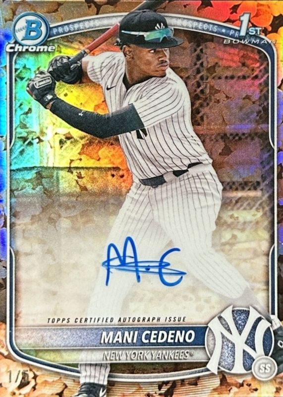 2025 Bowman Chrome #CPA-MCE Prospect Auto - Popcorn Refractor /5 (1st)