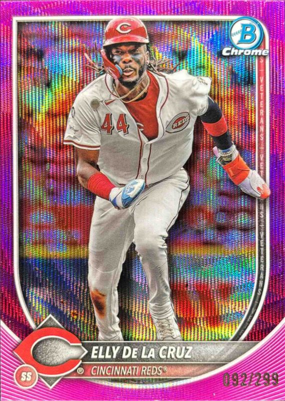 Elly De La Cruz 2025 Bowman Chrome #89 Fuchsia Wave Refractor /299 RAW