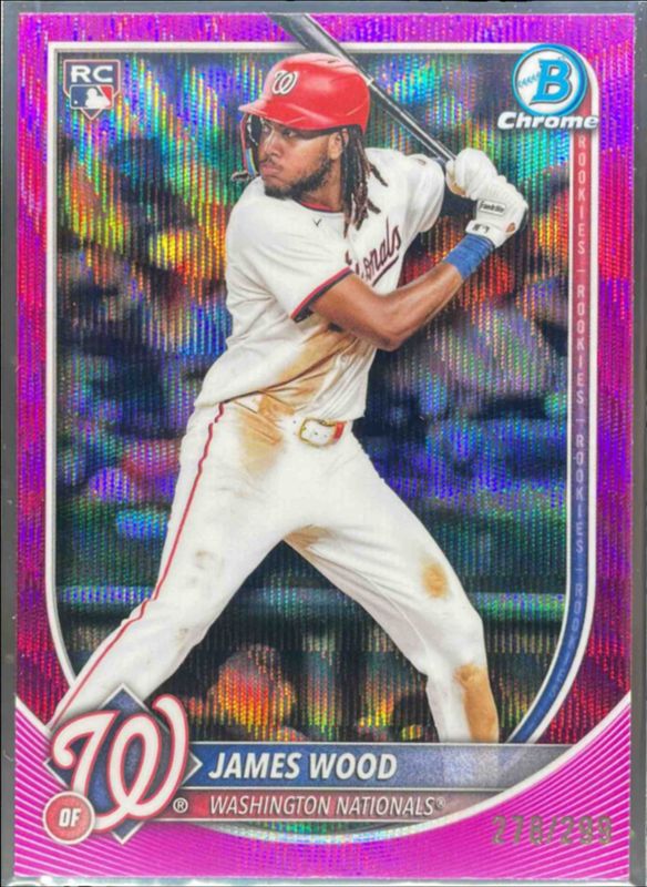James Wood 2025 Bowman Chrome #29 Fuchsia Wave Refractor /299 Rookie RAW