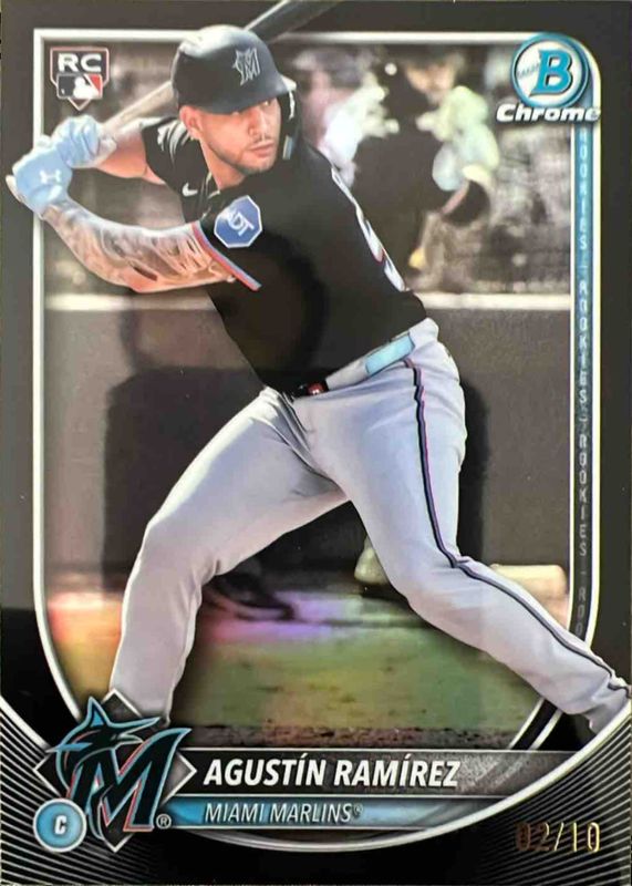 Agustin Ramirez 2025 Bowman Chrome #91 Black Refractor /10 Rookie RAW