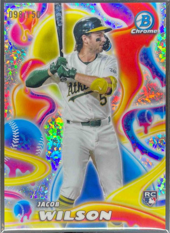 Jacob Wilson 2025 Bowman Chrome #MM-7 Melt Mashers - Mini Diamonds Refractor /150 Rookie RAW