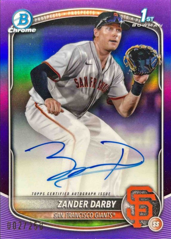 2025 Bowman Chrome #CPA-ZD Prospect Auto - Purple Refractor /250 (1st)