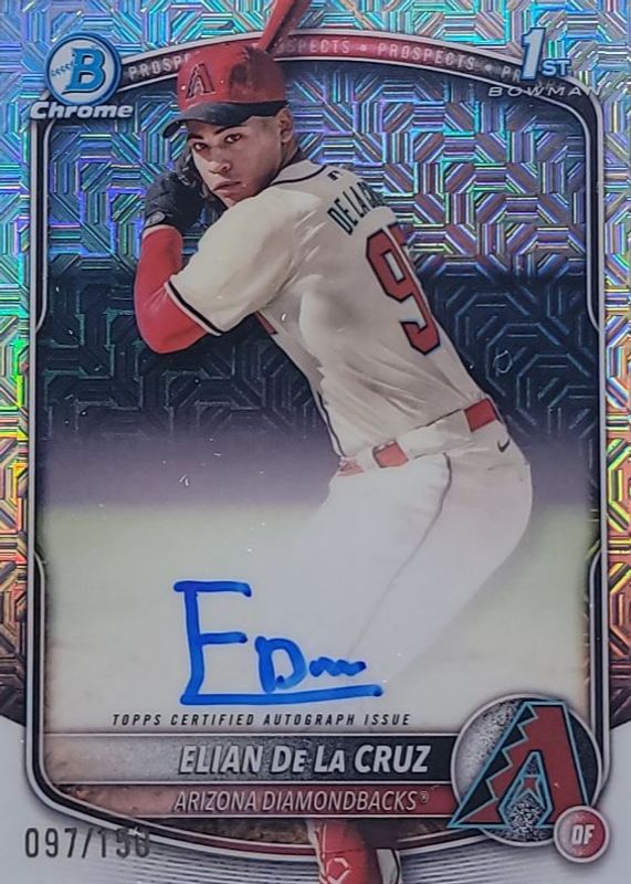 Elian De La Cruz 2025 Bowman Chrome #CPA-ED Prospect Auto - HTA Choice Refractor /150 (1st) PSA 10