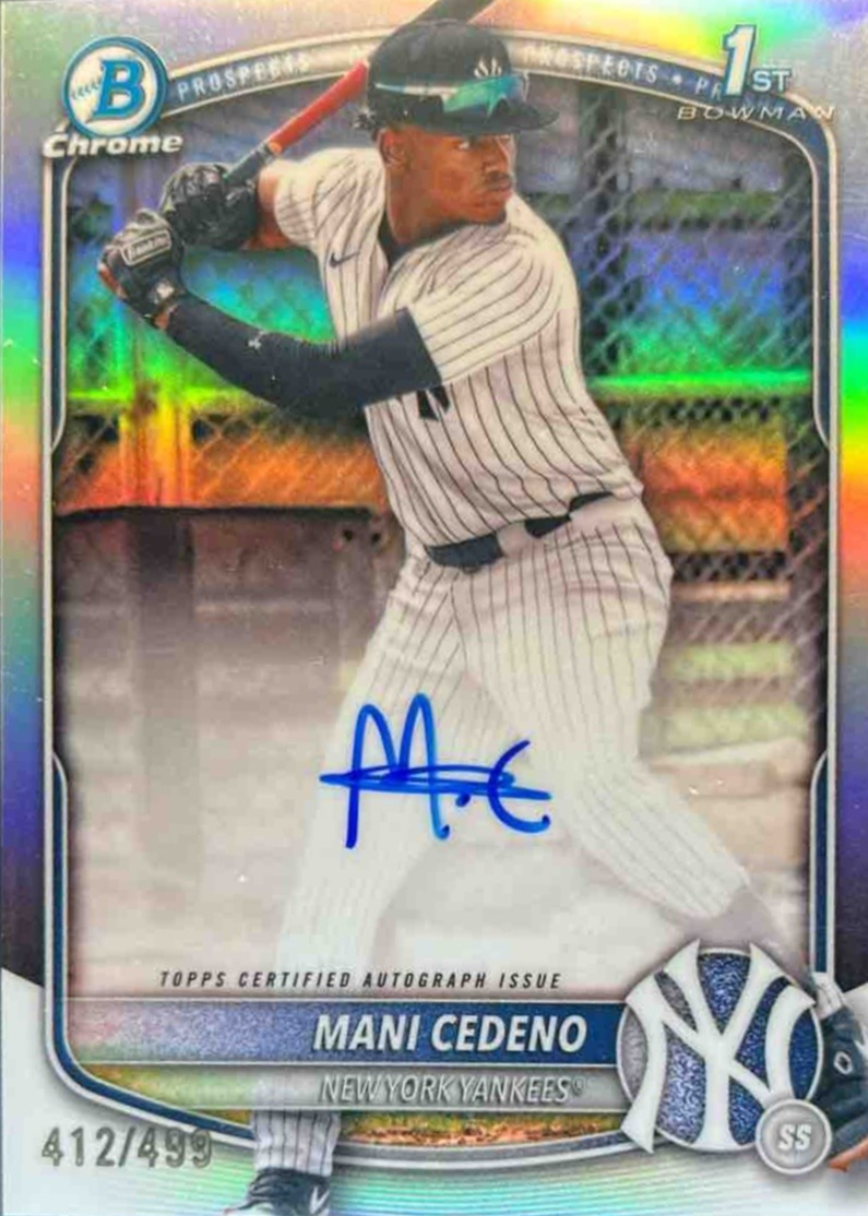 Mani Cedeno 2025 Bowman Chrome #CPA-MCE Prospect Auto - Refractor 
