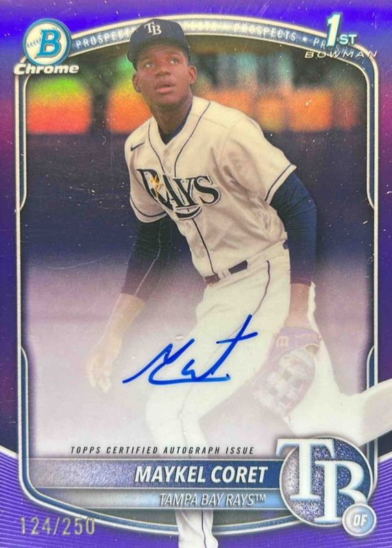 Maykel Coret 2025 Bowman Chrome #CPA-MC Prospect Auto - Purple Refractor /250 (1st) RAW