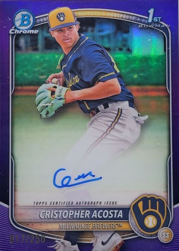 2025 Bowman Chrome #CPA-CAC Prospect Auto - Purple Refractor /250 (1st)