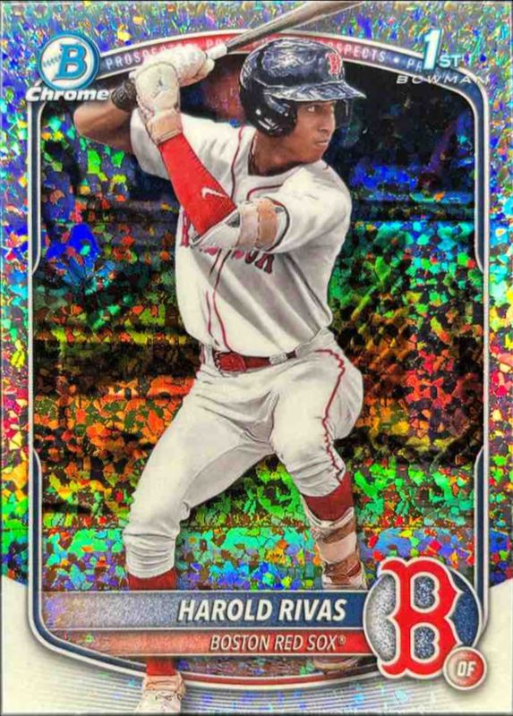 Harold Rivas 2025 Bowman Chrome #BCP-216 Chrome Prospects - Mini Diamonds Refractor /99 RAW