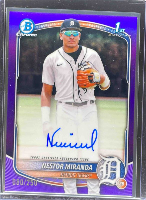 Nestor Miranda 2025 Bowman Chrome #CPA-NM Prospect Auto - Purple Refractor /250 (1st) RAW