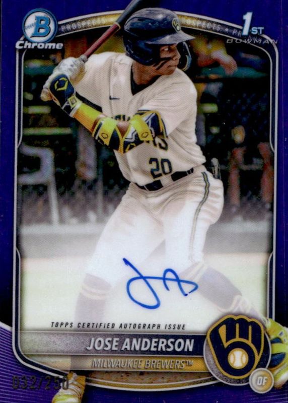 2025 Bowman Chrome #CPA-JA Prospect Auto - Purple Refractor /250 (1st)