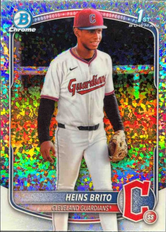 Heins Brito 2025 Bowman Chrome #BCP-203 Chrome Prospects - Mini Diamonds Refractor /99 RAW