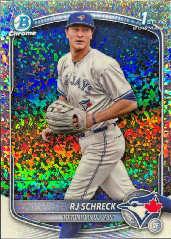RJ Schreck 2025 Bowman Chrome #BCP-181 Chrome Prospects - Mini Diamonds Refractor /99 RAW