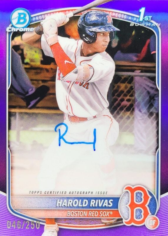Harold Rivas 2025 Bowman Chrome #CPA-HR Prospect Auto - Purple Refractor /250 (1st) RAW