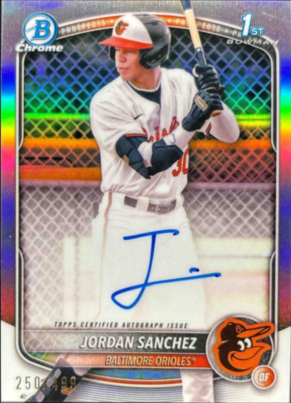 Jordan Sanchez 2025 Bowman Chrome #CPA-JOS Prospect Auto - Refractor /499 (1st) RAW