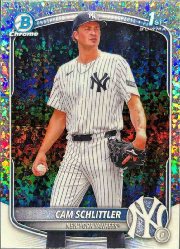 Cam Schlittler 2025 Bowman Chrome #BCP-166 Chrome Prospects - Mini Diamonds Refractor /99 RAW