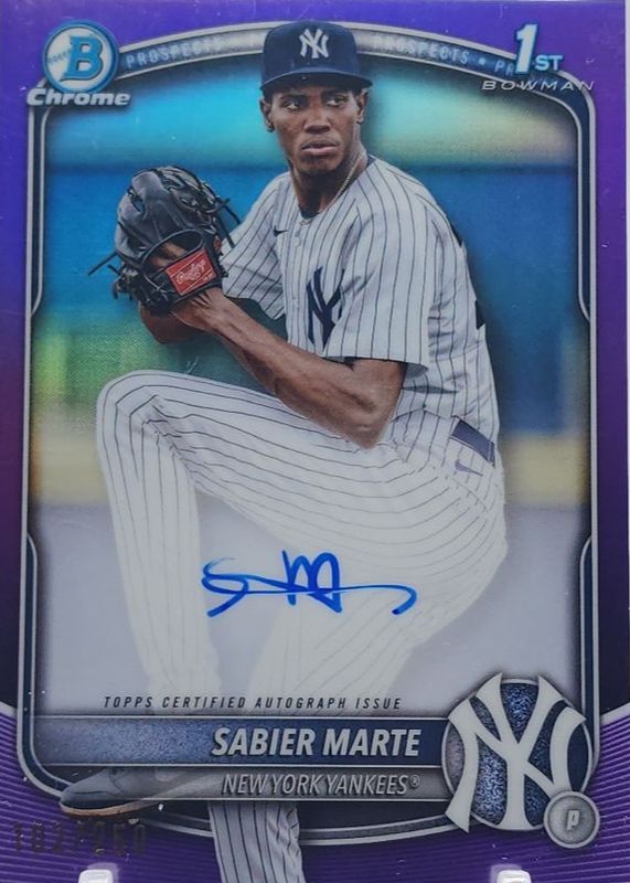 2025 Bowman Chrome #CPA-SM Prospect Auto - Purple Refractor /250 (1st)