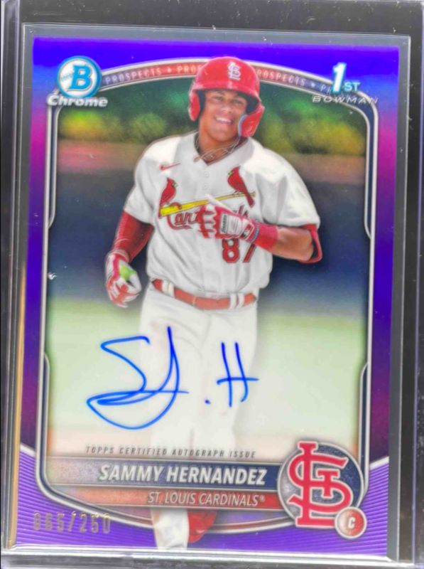 Sammy Hernandez 2025 Bowman Chrome #CPA-SH Prospect Auto - Purple Refractor /250 (1st) RAW