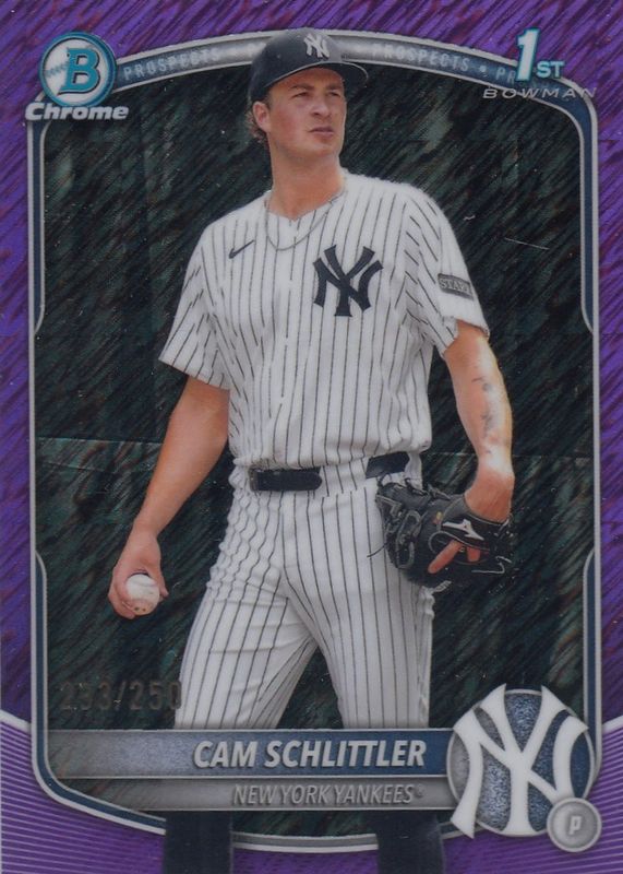 2025 Bowman Chrome #BCP-166 Prospects - Purple Shimmer Refractor /250 (1st)