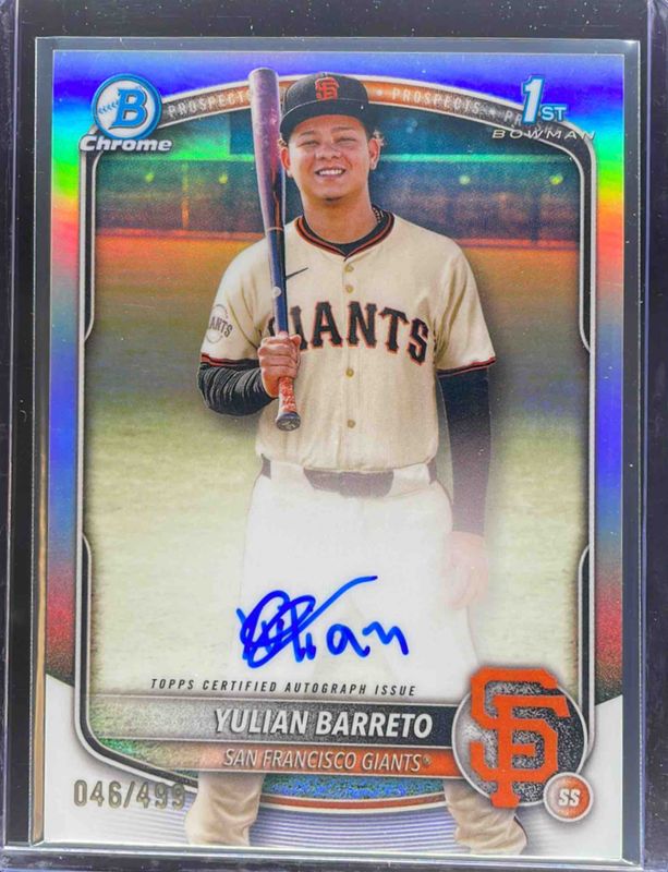 Yulian Barreto 2025 Bowman Chrome #CPA-YU Prospect Auto - Refractor /499 (1st) RAW