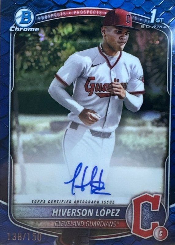 2025 Bowman Chrome #CPA-HL Prospect Auto - Reptilian Blue Refractor /150 (1st)