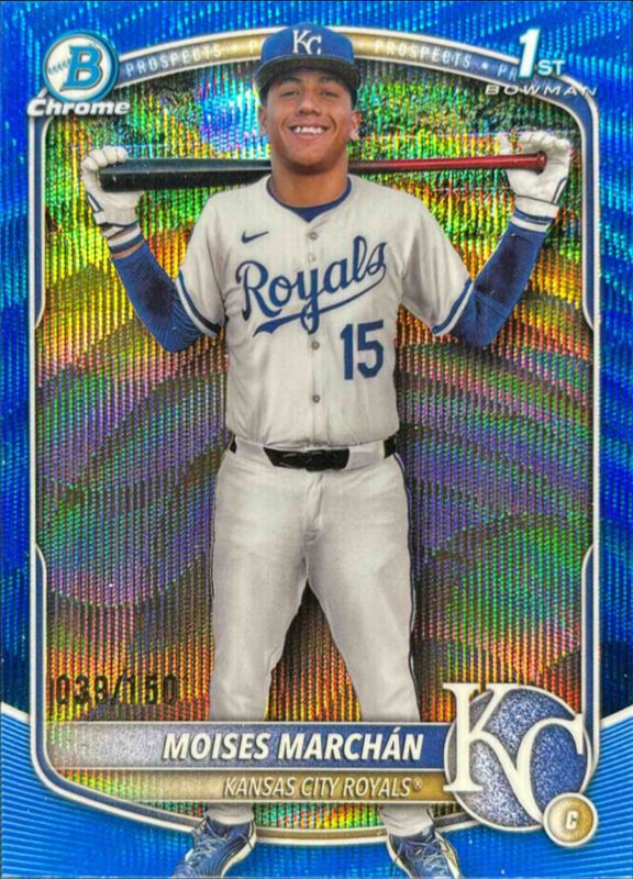 Moises Marchan 2025 Bowman Chrome #BCP-242 Chrome Prospects - Blue Wave Refractor /250 RAW