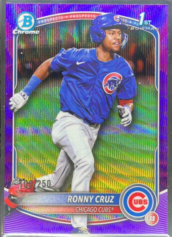 Ronny Cruz 2025 Bowman Chrome #BCP-213 Chrome Prospects - Purple Wave Refractor /25 RAW